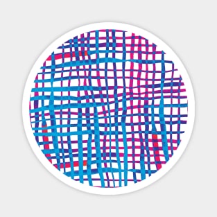 Watercolor doodle gingham - purple and blue Magnet